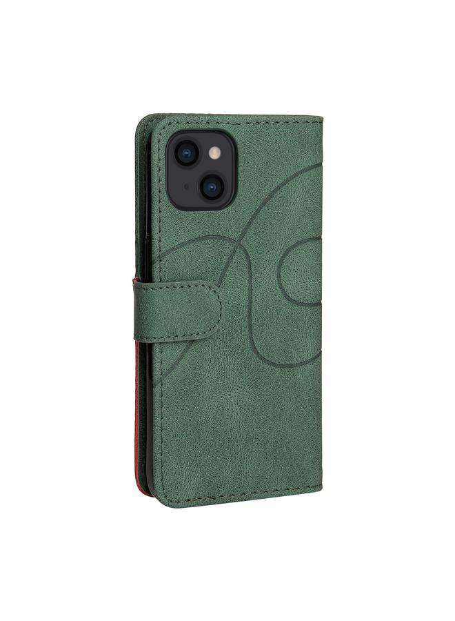 Zaboon Case For iPhone 13 Dual-color Splicing Horizontal Flip PU Leather Case with Holder & Card Slots & Wallet - Image 3