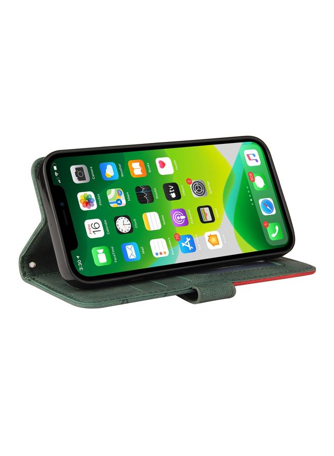 Zaboon Case For iPhone 13 Dual-color Splicing Horizontal Flip PU Leather Case with Holder & Card Slots & Wallet - Image 5