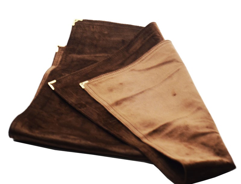 SWISSO Jewellery Mat Roll, Reusable Dark Brown Velvet Display Mat With Brass Clipped Finishing for Decoration - Image 3