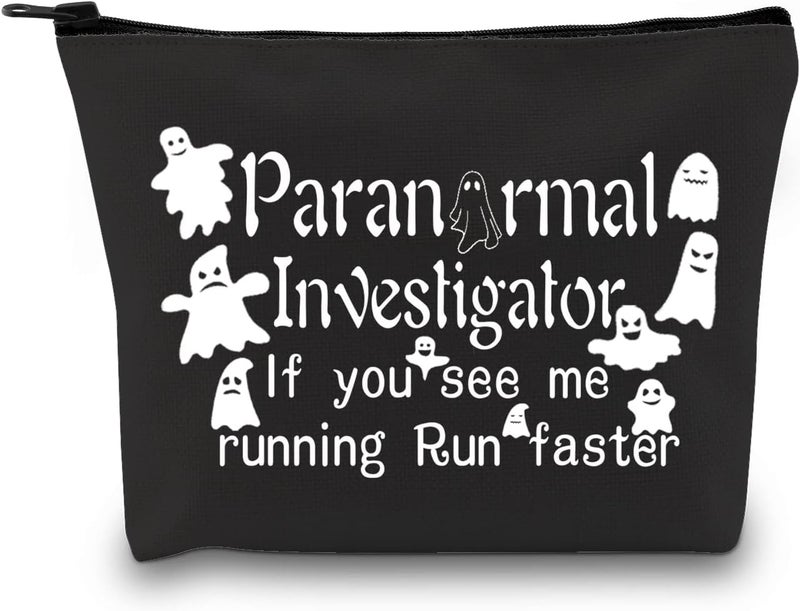 XYANFA Ghost Hunting Makeup Bag Ghost Lover If You See Me Running Run Faster Ghost Hunter Halloween Paranormal Investigator Cosmetic Bag (Paranormal Investigator)