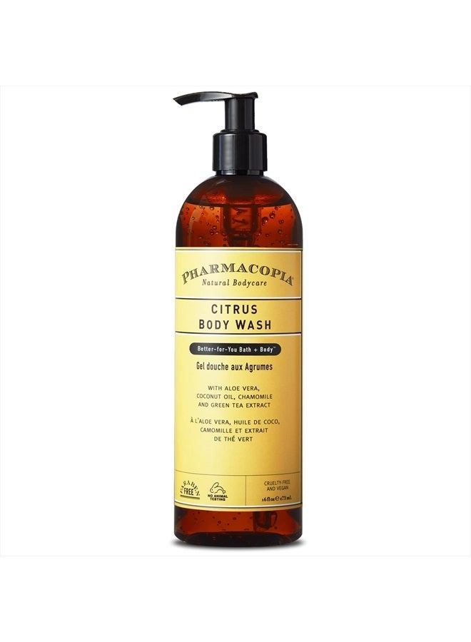 Pharmacopia Citrus Body Wash – Moisturizing Shower Gel with Natural & Organic Ingredients – Vegan Bodywash for Men & Women, 16 oz - Image 1