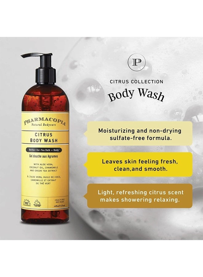 Pharmacopia Citrus Body Wash – Moisturizing Shower Gel with Natural & Organic Ingredients – Vegan Bodywash for Men & Women, 16 oz - Image 2