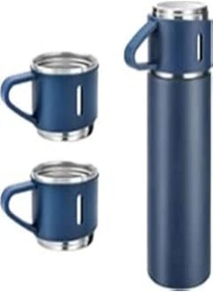 Generic Thermos Mug with 3 Cups/Thermal Insulated/Full Stainless Steel Inside and Outdoor/Heat Retention/Any Hot or Cold Beverage/Useful for Travel and Date/Elegant Gift Box/Petrol 