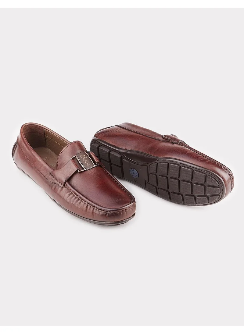 Cabani Genuine Leather Brown Men's Loafer Shoes