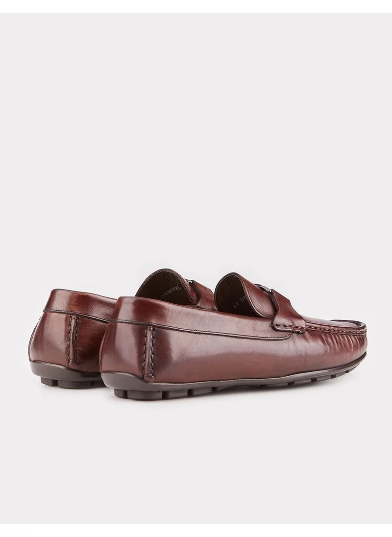 Cabani Genuine Leather Brown Men's Loafer Shoes