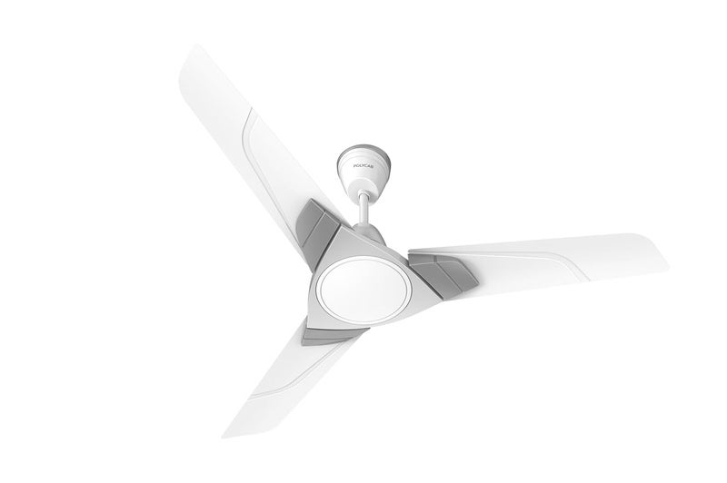 Polycab Aereo Plus Star Rated 1200mm Ceiling Fan For Home 100 Copper High Speed Air Delivery Saves Up To 33 Electricity RustProof Blades 52 Watt 3 Years WarrantyCool Grey Silver - Image 1