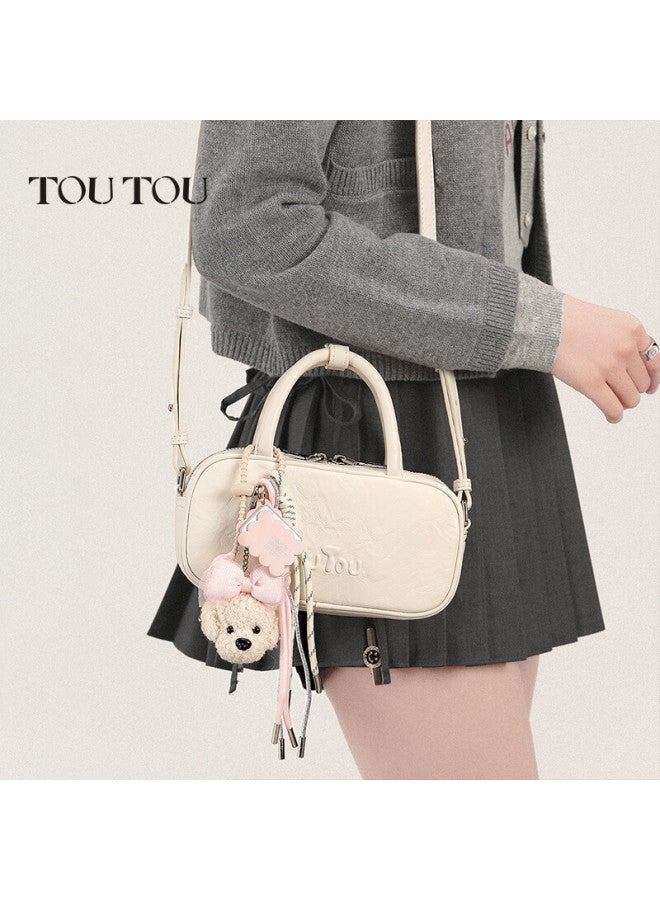 Toutou New Women's Handbag, Faux Leather Bowling Bag, Handheld And Crossbody Bag, Small Square Bag, Teacher's Day Gift - Image 1