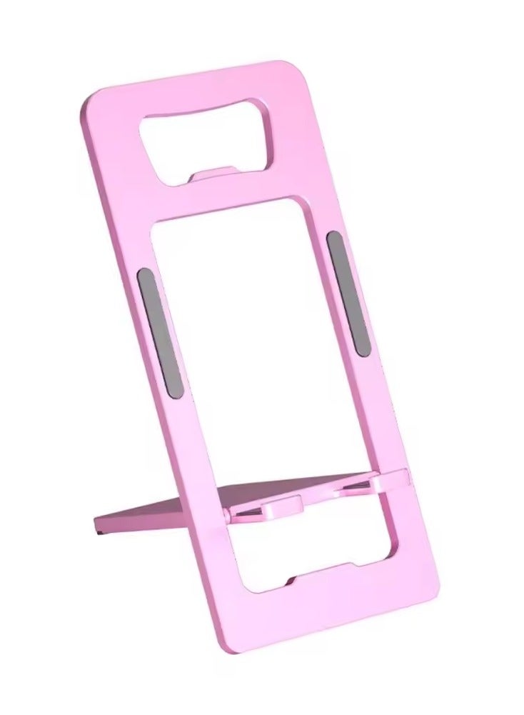 Bamboo Mobile phone holder, card-type mobile phone tablet holder, portable non-slip adjustable desktop iPhone holder, foldable aluminum alloy holder, universal mobile phone holder - Image 1