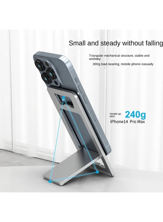 Bamboo Mobile phone holder, card-type mobile phone tablet holder, portable non-slip adjustable desktop iPhone holder, foldable aluminum alloy holder, universal mobile phone holder - Image 3