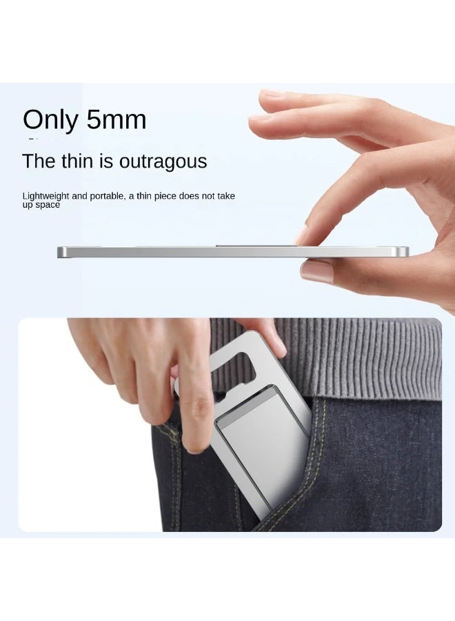 Bamboo Mobile phone holder, card-type mobile phone tablet holder, portable non-slip adjustable desktop iPhone holder, foldable aluminum alloy holder, universal mobile phone holder - Image 5