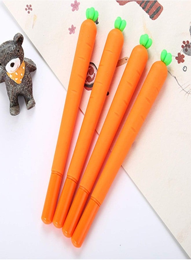 Halloluck 24 Pcs Carrot Gel Ink Pen Cute Silicone Roller Ball Pen for Office Supplies,Drawing Pen Gifts Stationery Supplies - Image 3