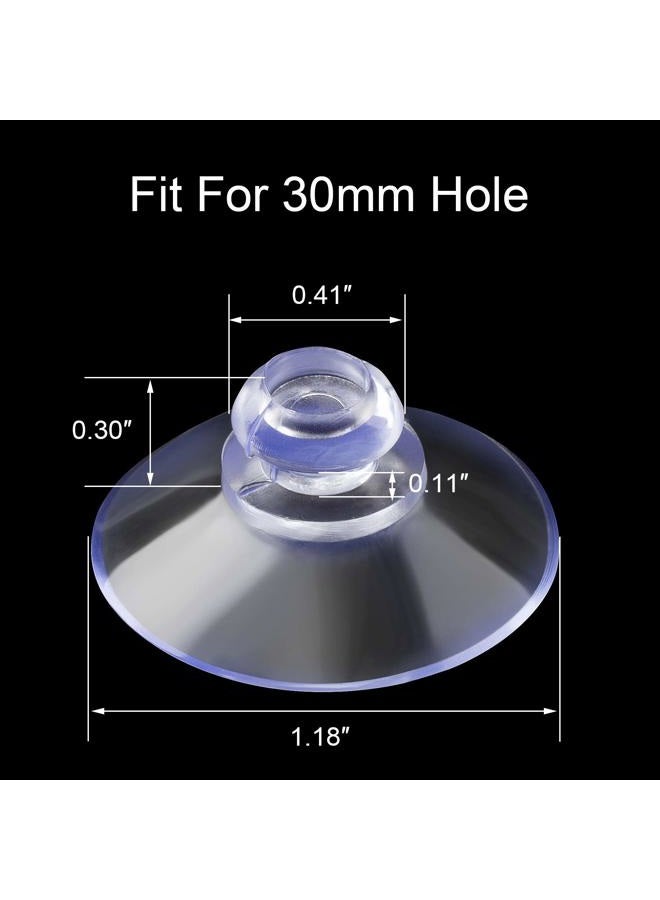 ANCIRS 30 Pack 30mm Suction Cups for Glass Table Tops, Rubber Transparent Anti-Collision Sucker Pad Without Hooks for Home Decoration - Image 2