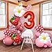 Corabsar Strawberry Balloons Third Birthday Decorations for Girl 40 Inch Mylar Red Number 3 Balloons Strawberry Balloon for Strawberry Party Decorations Strawberry Birthday Decorations - Image 4