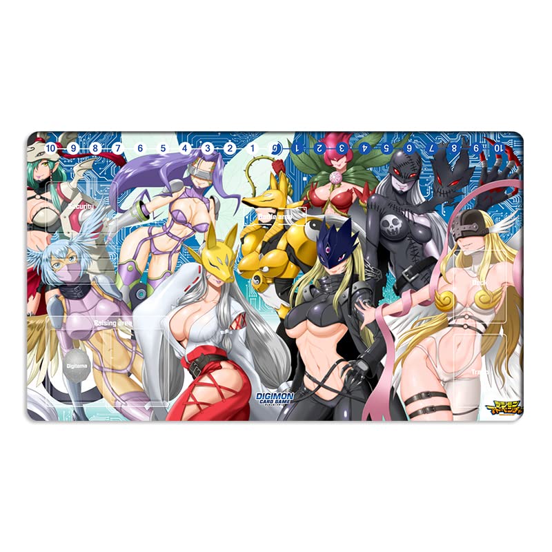 Mlikemat New DTCG Duel Playmat Digimon Ladys Anime Trading Card Game Mat with Card Zones Free Mat Bag - Image 1