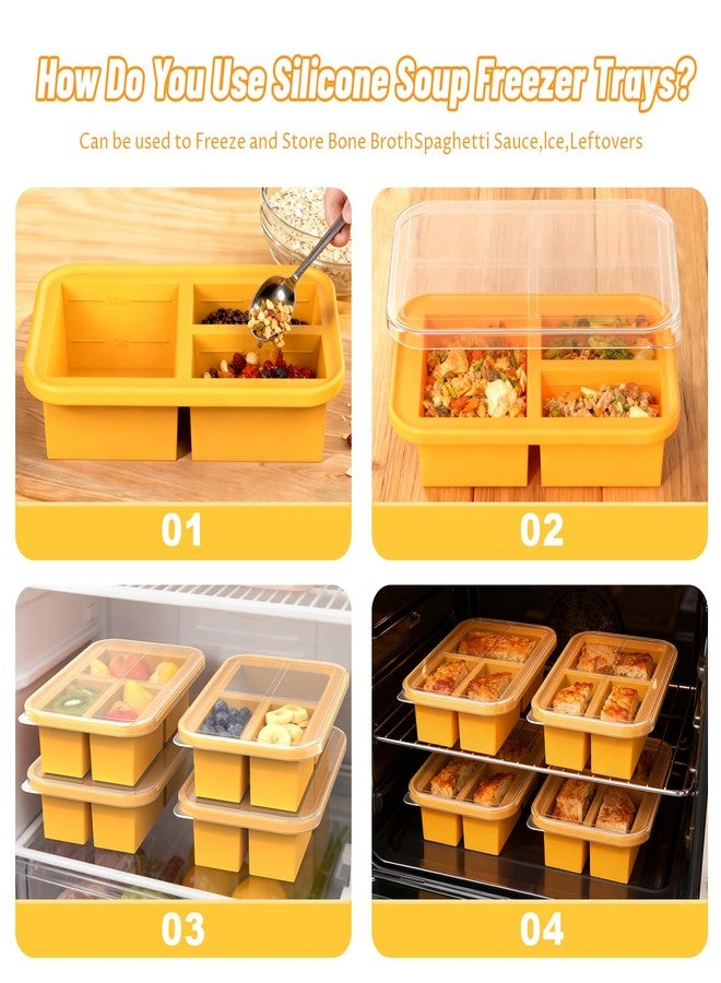 Bongpuda Silicone Freezer Molds, Silicone Freezer Trays With Lid,Soup Freezer Containers,Reusable Freezer Storage Containers,for Freezing and Storing Broths,Sauces and Leftovers - Image 4