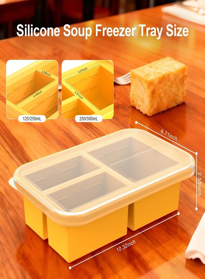 Bongpuda Silicone Freezer Molds, Silicone Freezer Trays With Lid,Soup Freezer Containers,Reusable Freezer Storage Containers,for Freezing and Storing Broths,Sauces and Leftovers - Image 2