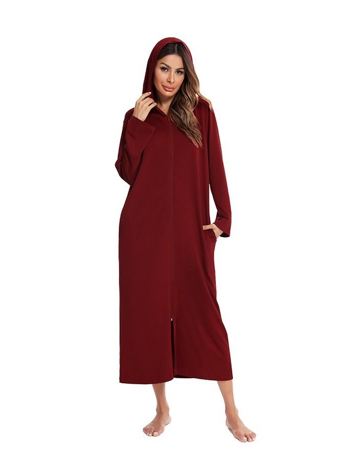 Loquat Fashion Women's Autumn And Winter New Long-sleeved Zipper Home Clothes Hooded Pajamas  - Image 2