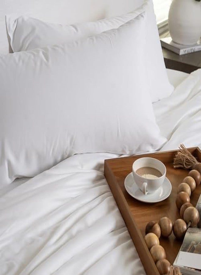 DELITE | Lyocell Bed Sheet Set | Organically Grown | Luxuriously Soft | Cooling for Hot Sleepers | Deep Pockets | 4pc Set (Classic White, Twin) - Image 4