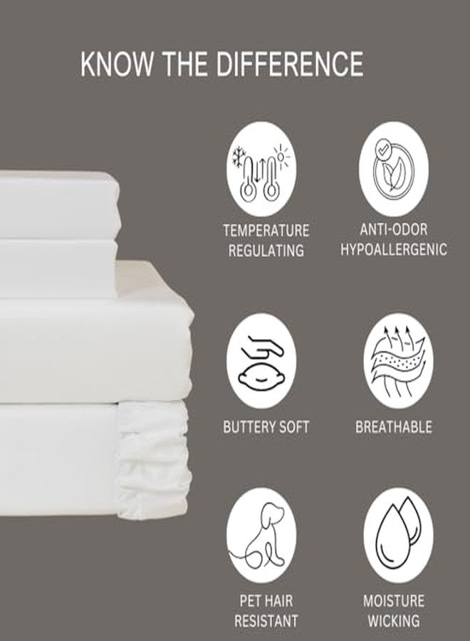DELITE | Lyocell Bed Sheet Set | Organically Grown | Luxuriously Soft | Cooling for Hot Sleepers | Deep Pockets | 4pc Set (Classic White, Twin) - Image 5