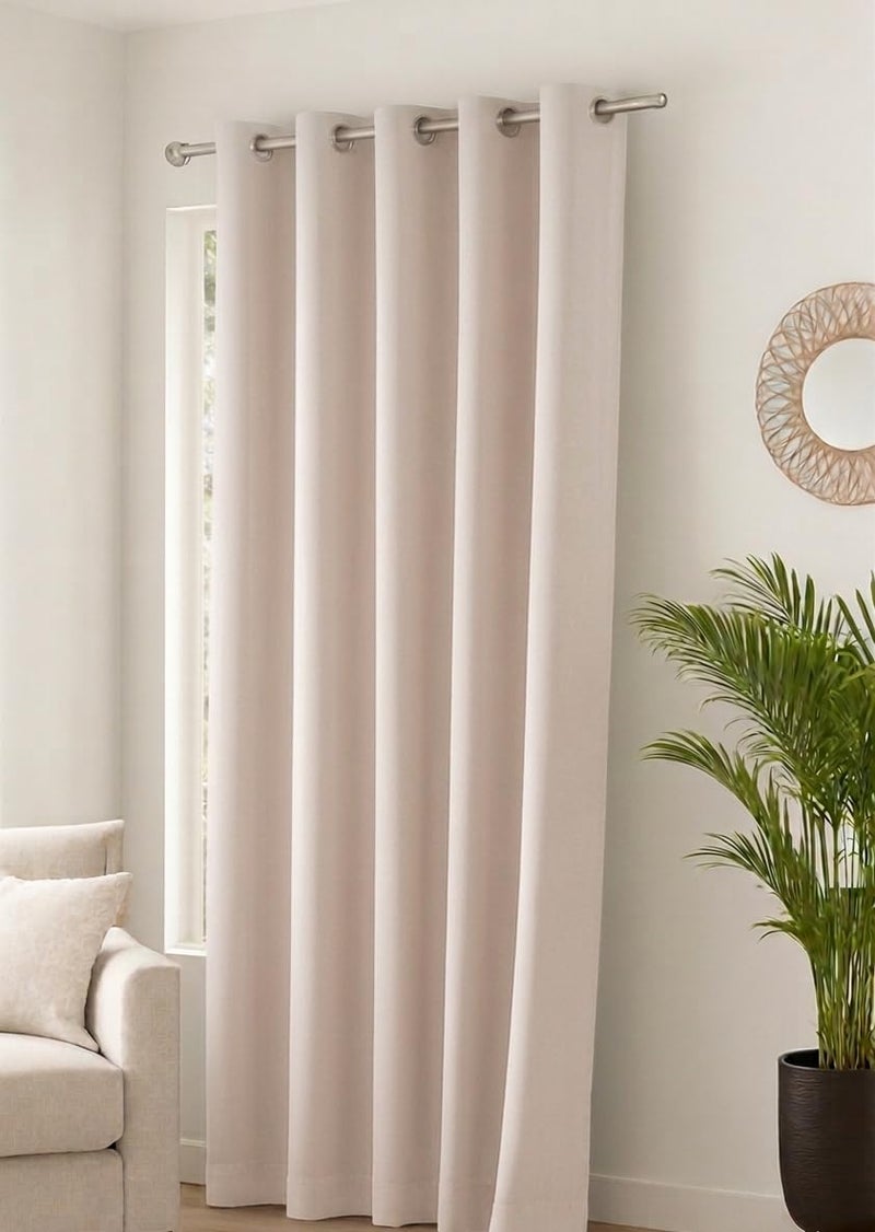 Luxury Light Blocking Curtains - Thermal Insulated Fabric for Room Darkness with utility Grommets (200W x 275L cm) (Cashmere)