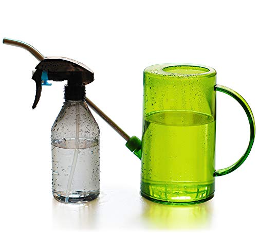 Watering Can Indoor Small Watering Cans for House Plants Succulents and Flowers Long Spout 1 Liter with Bonus Plant Mister Spray Bottle