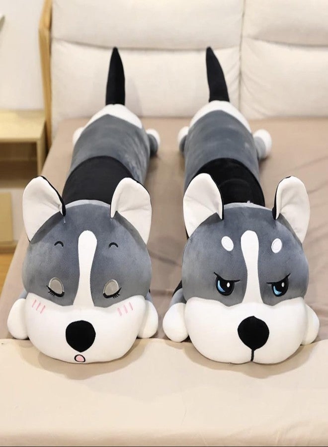 TechMax Solution Giant Husky Dog Plush Body Pillow - Cute Sleeping Husky Stuffed Toy, Soft Long Cushion for Kids Bedroom Sofa - Image 3