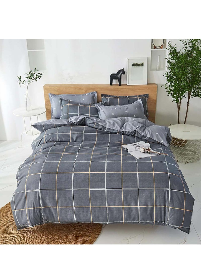 Sharpdo 4 Pieces Bed Sheet Set Luxury Cotton Microfiber Soft Quilt Set with 1 Comforter/Quilt Cover, 1 Flat Sheet and 2 Pillowcases Single 2m(200*230cm) Bed  - Image 1