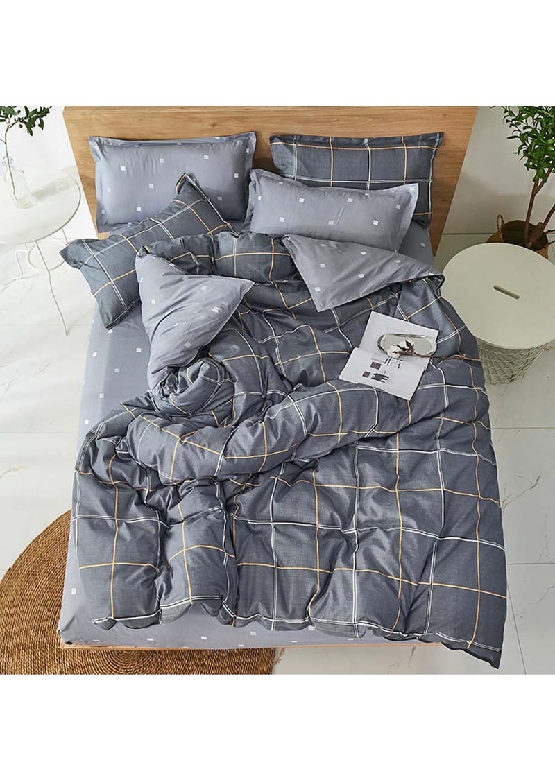 Sharpdo 4 Pieces Bed Sheet Set Luxury Cotton Microfiber Soft Quilt Set with 1 Comforter/Quilt Cover, 1 Flat Sheet and 2 Pillowcases Single 2m(200*230cm) Bed  - Image 2