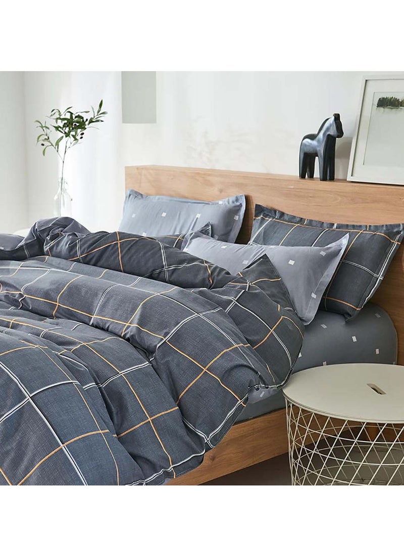Sharpdo 4 Pieces Bed Sheet Set Luxury Cotton Microfiber Soft Quilt Set with 1 Comforter/Quilt Cover, 1 Flat Sheet and 2 Pillowcases Single 2m(200*230cm) Bed  - Image 5