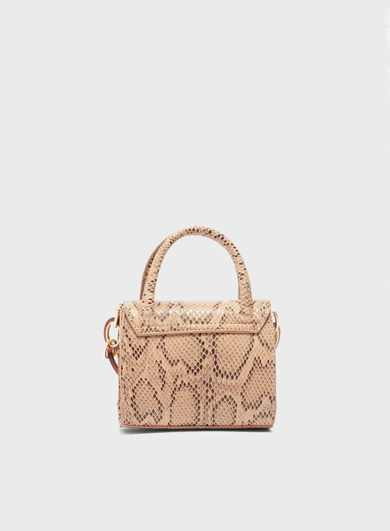 TOPSHOP Marley Snake Print Mini Top Handle