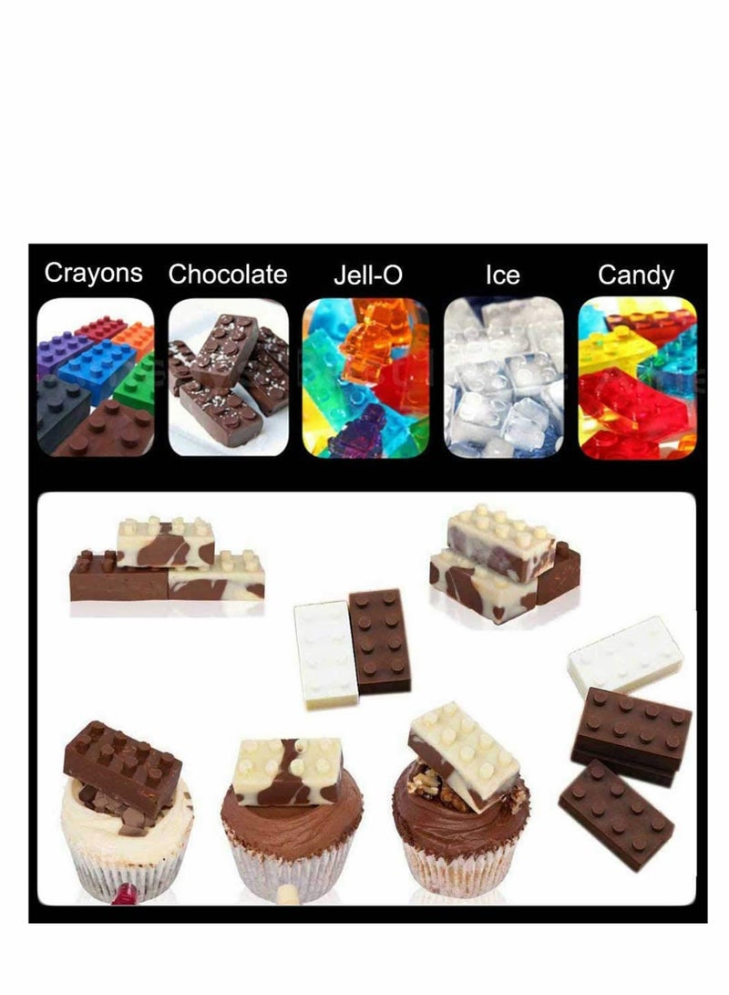 SYOSI قالب سيلكون شوكولاتة 2 قطعة، قالب سيلكون لبناء الكتل لمواضيع حفلات الأطفال، لصنع كعكة وحفلات الأطفال وصنع كعكة بمواضيع كتل البناء - Image 5