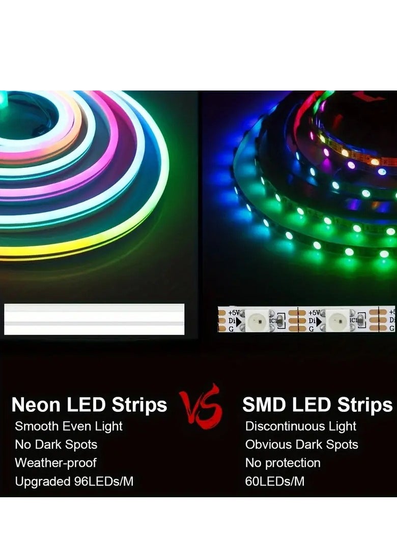 SIRKOLR SIRKOLR Smart LED Strip Light,Energy-saving atmosphere light,Waterproof,High Brightness,Cuttable, APP Control and WiFi Music Sync,Suitable for Gaming Room DIY Lights Decor (RGB 1M)  - Image 3