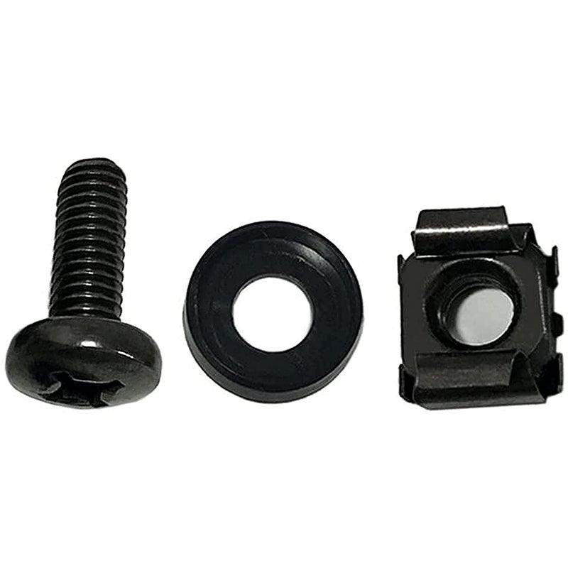 Wang-Data 100 Sets M6 Square Hole Hardware Cage Nuts & Mounting Screws Washers for Server Rack and Cabinet (M6 X 16mm)(Screw+Washer+cage nut) - Image 4