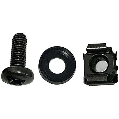 Wang-Data 100 Sets M6 Square Hole Hardware Cage Nuts & Mounting Screws Washers for Server Rack and Cabinet (M6 X 16mm)(Screw+Washer+cage nut) - Image 1