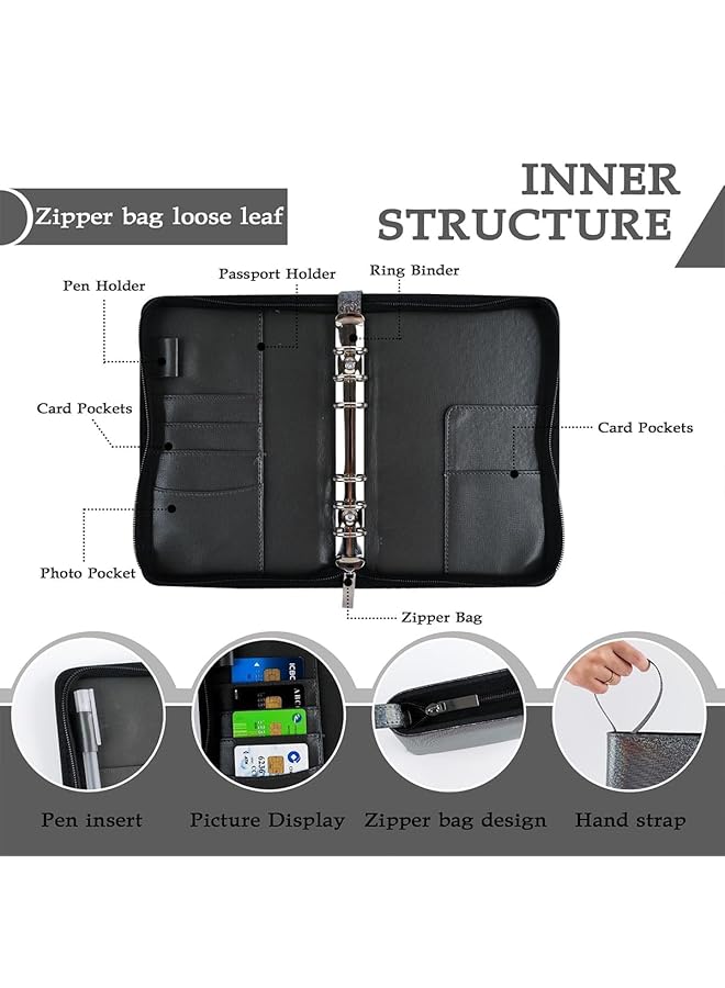 إيروريكس مجلد ميزانية مع مظاريف بسحاب، كتاب تحدي توفير المال لمدة 100 يوم و52 أسبوعًا مع آلة حاسبة، مجلد مخطط ميزانية A6 مع مظاريف، منظم أموال لحشو النقود - Image 4