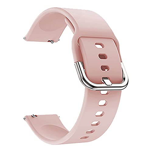 ACM Watch Strap Silicone Belt 20mm compatible with Noise Noisefit Diva 2 (NOT SUITABLE FOR DIVA 1 ONLY FOR DIVA 2 20MM MODEL,CHECK STRAP SIZE OF YOUR DIVA 2) Smartwatch Sports Hook Band Creame Pink - Image 1