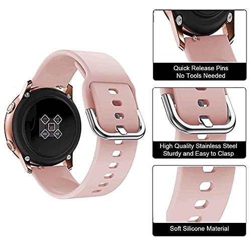 ACM Watch Strap Silicone Belt 20mm compatible with Noise Noisefit Diva 2 (NOT SUITABLE FOR DIVA 1 ONLY FOR DIVA 2 20MM MODEL,CHECK STRAP SIZE OF YOUR DIVA 2) Smartwatch Sports Hook Band Creame Pink - Image 5