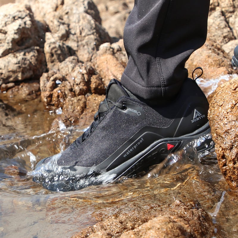 HUMTTO Men's All-Terrain Waterproof Hiking Shoes Lightweight Breathable Trekking Trails Shoes Anti Slip Outdoor Shoes 10.5 Black - Image 3