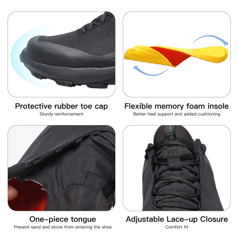 HUMTTO Men's All-Terrain Waterproof Hiking Shoes Lightweight Breathable Trekking Trails Shoes Anti Slip Outdoor Shoes 10.5 Black - Image 5