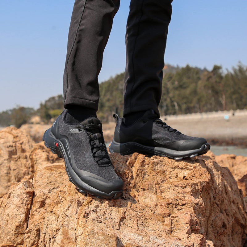 HUMTTO Men's All-Terrain Waterproof Hiking Shoes Lightweight Breathable Trekking Trails Shoes Anti Slip Outdoor Shoes 10.5 Black - Image 2