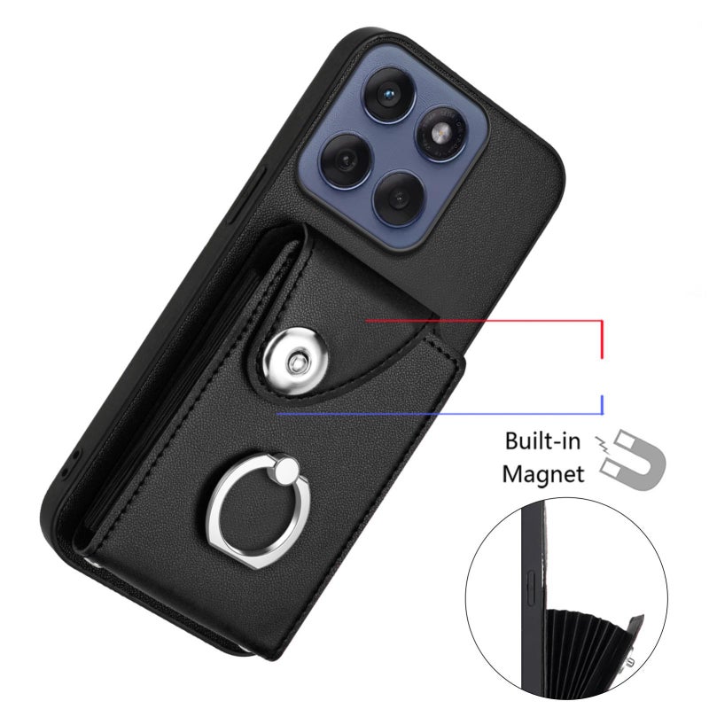 إيروريكس جراب هاتف موتورولا إيدج 60 فيوجن / إيدج 60 مزود بحلقة وحقيبة بطاقات (أسود) - Image 5