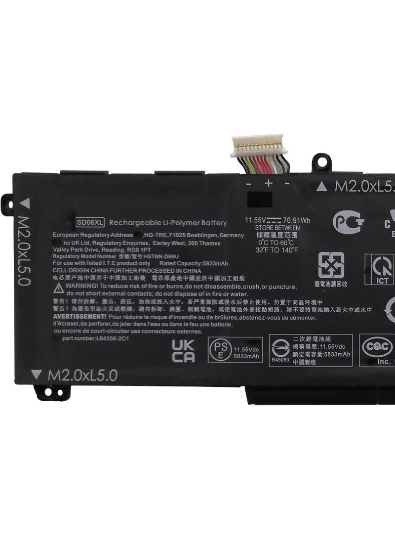 Terabyte SD06XL L84392 005 Laptop Battery Replacement for H.P Omen 15 ek 15 en 15 ek0013dx 15 ek1013dx 15 ek0xxx15 ek1075cl 15 en0023dx 15 en1075cl 15 en0xxx Serie L84392 006 L84356 2C1 HSTNN DB9U SD06XL L8439 - Image 2