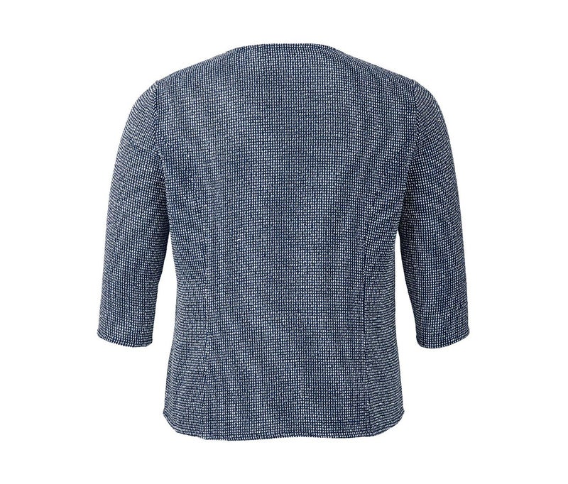 Tchibo Women Textured Long Sleeve Semi Formal Blazer, Blue/White - Image 4