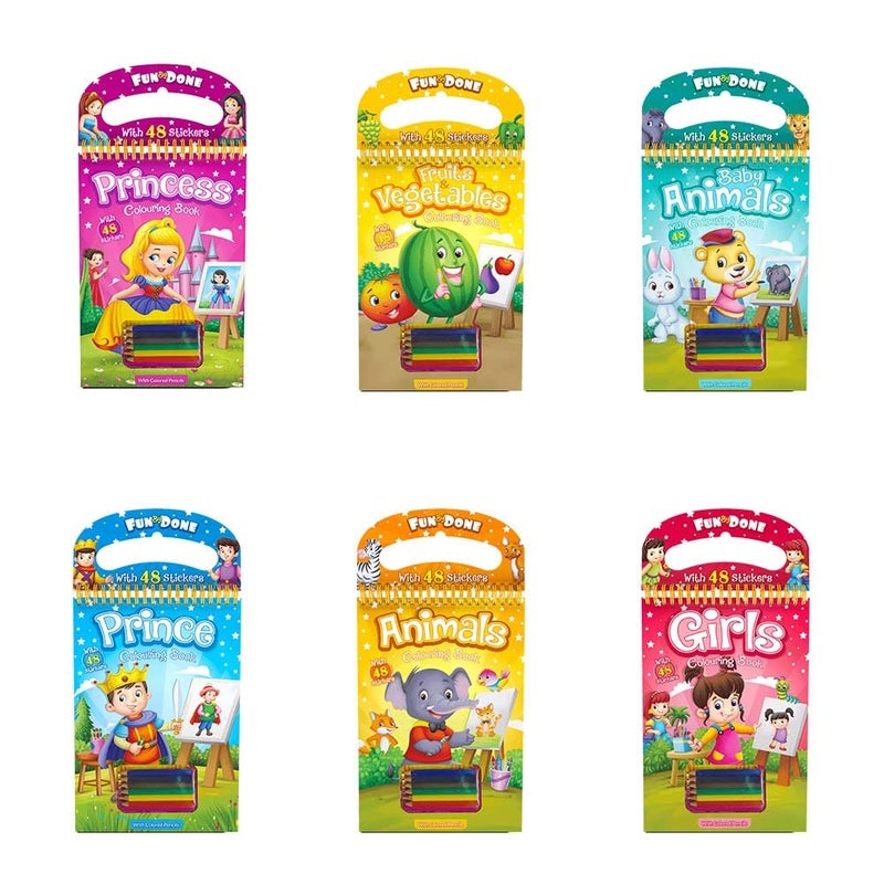 Wire Coloring Book with Crayons and Stickers 6 Pieces