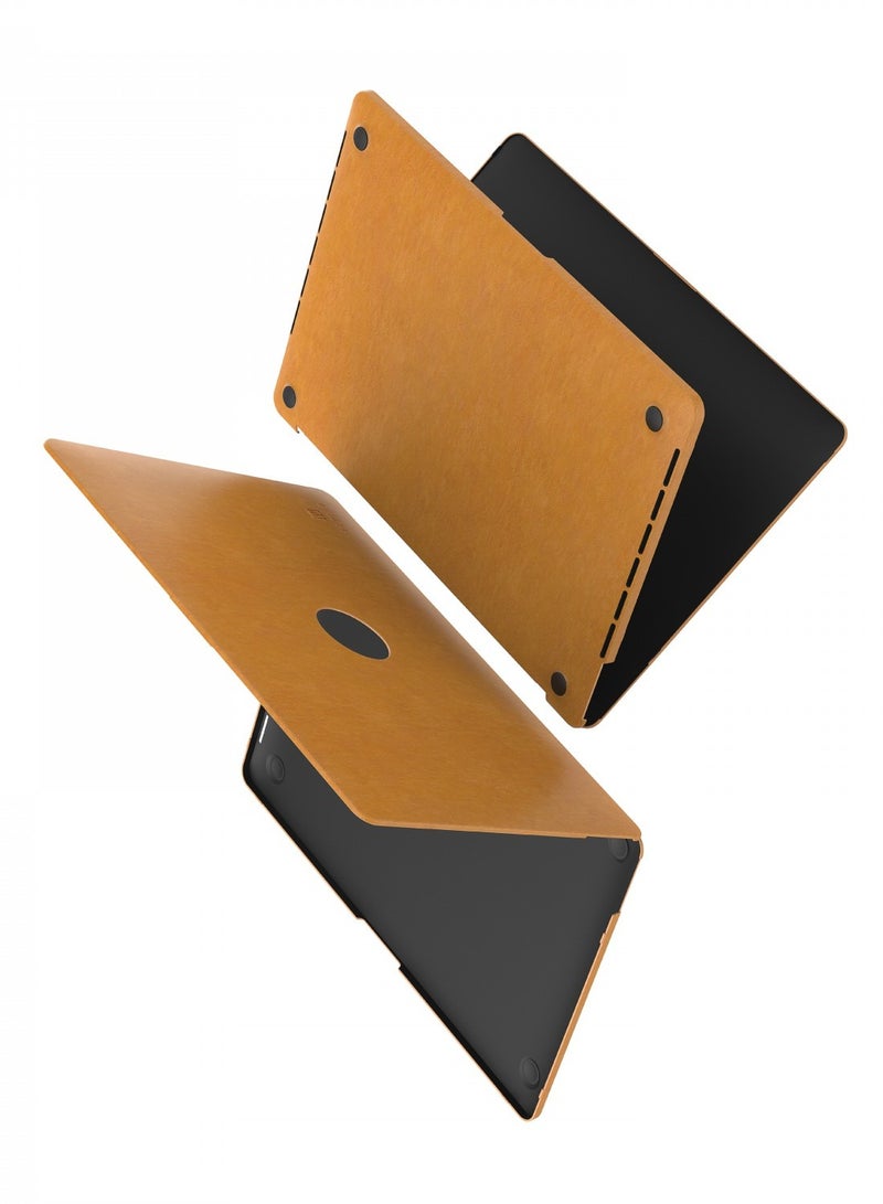 LEVELO Macbook Air 15.3inch Cover Gevena Leather / Secure Skin / Ultra-Thin / Lightweight / Precise Cutouts - Brown - Image 3
