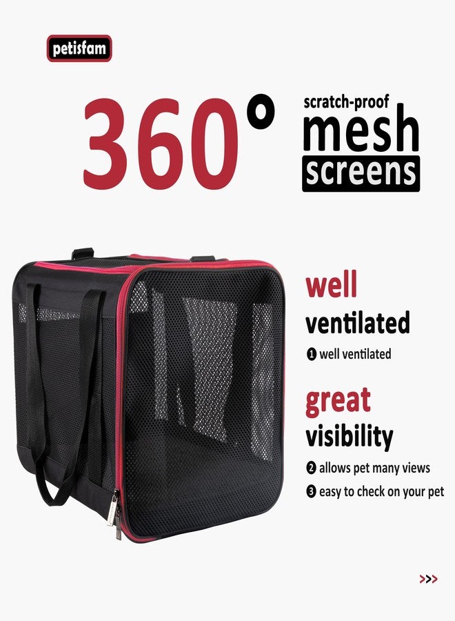 petisfam Quick-in Pet Carrier for Cats. 360° Airy Mesh Windows Let Fur-Kids See You & Breath Easy, Reduce Travel Anxiety. Rip-Stop Fabric & Lockable Zips Hug Securely. Washable Pad. Adjustable Shoulder Strap - Image 4