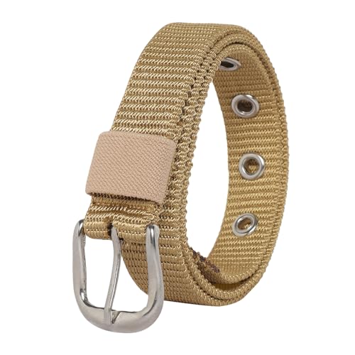 Zacharias Boy's Nylon Belt for kids knb-01 (4-10 Years) (Beige_Pack of 1) - Image 1