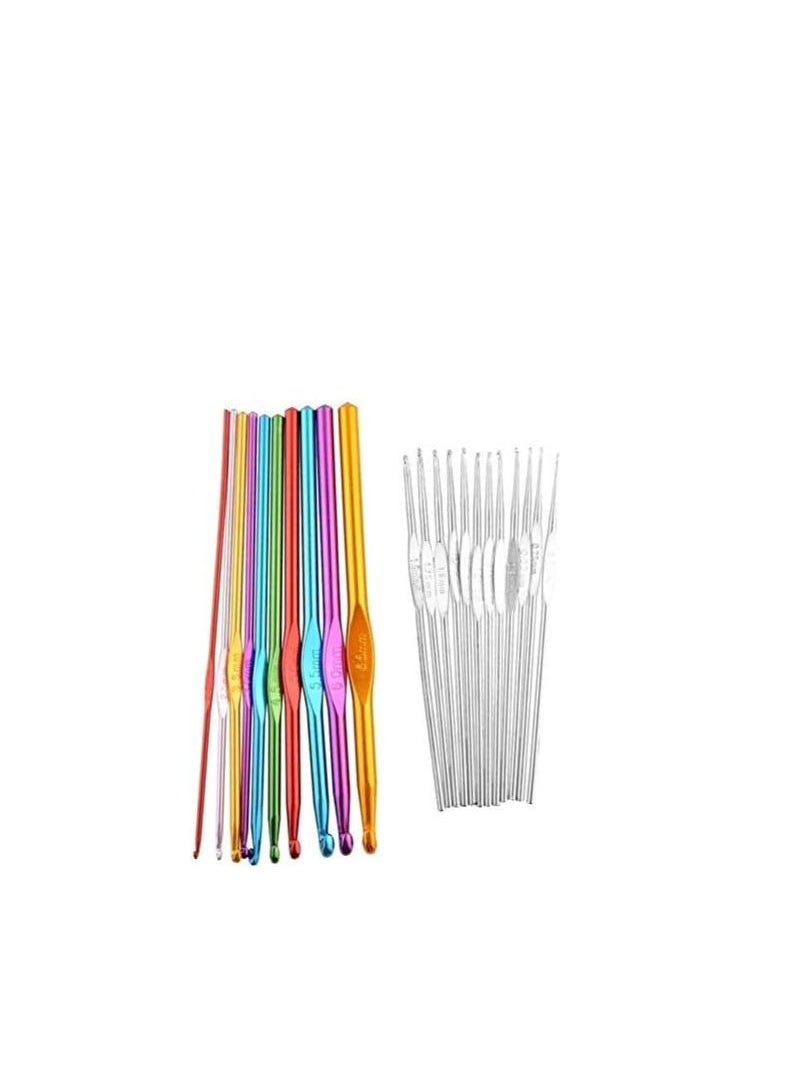 BLOOMING TIME - Set Of 22Pcs Crochet And Knitting Hooks Needles With Pouch Multicolour - Image 1