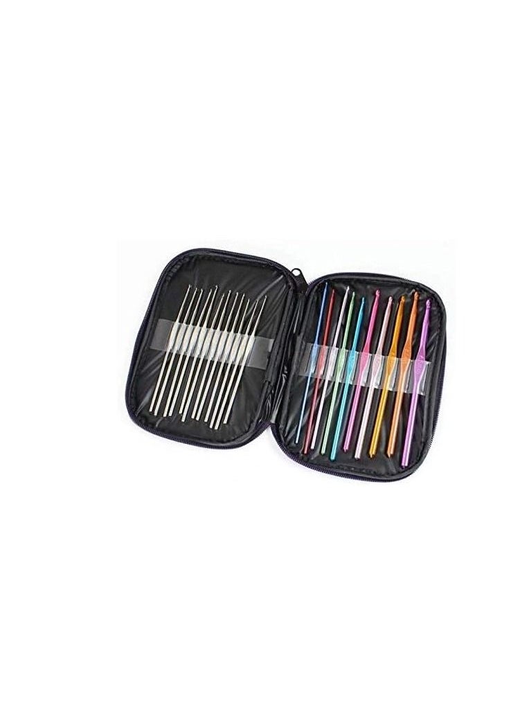 BLOOMING TIME - Set Of 22Pcs Crochet And Knitting Hooks Needles With Pouch Multicolour - Image 1