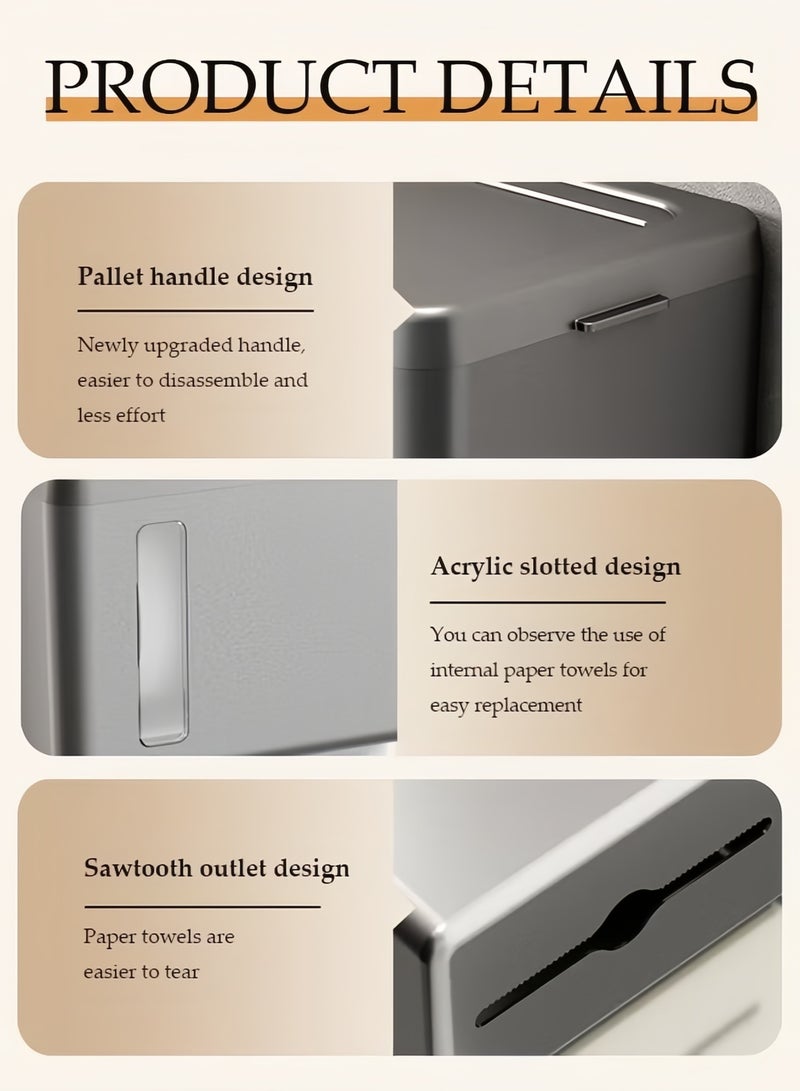 MLADEN Wall-Mounted Tissue Holder Large Waterproof Paper Organizer Dispenser, Punch-Free Self Adhesive Tissue Dispenser Bathroom Toilet Paper Case Phone Rack with storage function For Bathroom Living Room Bedroom Office White - Image 3